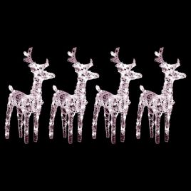 Faune Christmas Reindeers 4 pcs Warm White 160 LEDs Acrylic