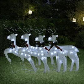 Faune Christmas Reindeers 4 pcs White 80 LEDs