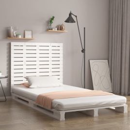 Wall Headboard White 141x3x91.5cm Solid Wood Pine