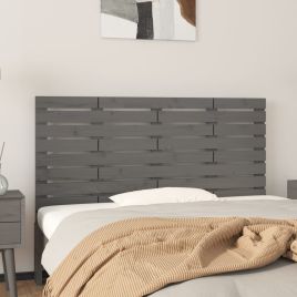 Wall Headboard Grey 141x3x63cm Solid Wood Pine