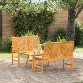 LAOBRO Garden Lounge Set 3 pcs Solid Acacia Wood - Brown