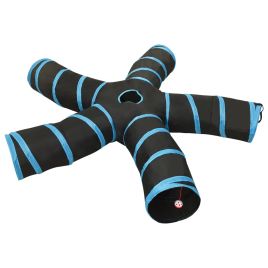 Cat Tunnel 5-way Black and Blue 25 cm Polyester