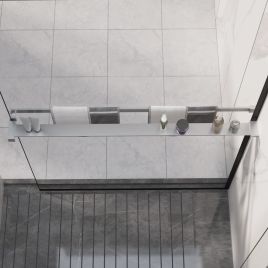 Shower Shelf for Walk-in Shower Wall Chrome 100cm Aluminium