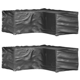 TIVALE L-Shaped Garden Furniture Covers 2 pcs 12 Eyelets 185x185x70 cm