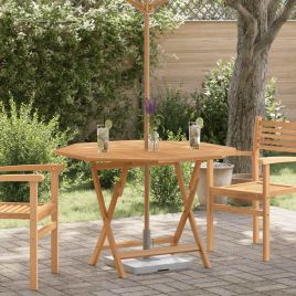 BACRES Folding Garden Table 110x110x75 cm Solid Wood - Teak