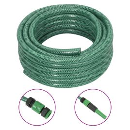 Garden Hose with Fitting Set Green 0.6" 10 m PVC