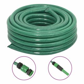 Garden Hose with Fitting Set Green 0.9" 30 m PVC