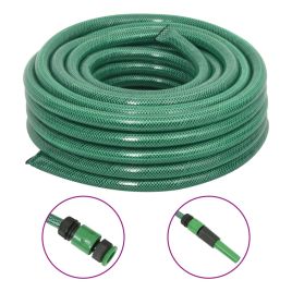 Garden Hose with Fitting Set Green 0.9" 50 m PVC