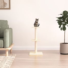 Cat Tree with Sisal Scratching Posts Cream 73 cm