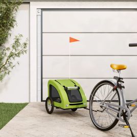 Pet Bike Trailer Green Oxford Fabric and Iron