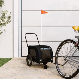 Pet Bike Trailer Black Oxford Fabric and Iron