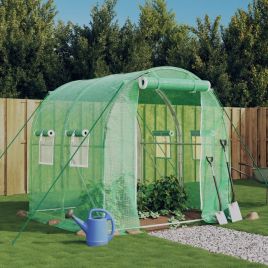 Greenhouse with Steel Frame Green 4 m2 2x2x2 m