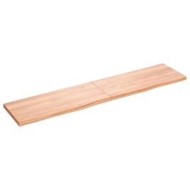 Wall Shelf Light Brown 180x40x4 cm Treated Solid Wood Oak
