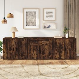 Sideboards 3 Pieces Smoked Oak Engineered Wood