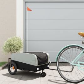Bike Trailer Black and Grey 30 kg Iron - vid-94056