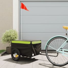 Bike Trailer Black and Green 30 kg Iron