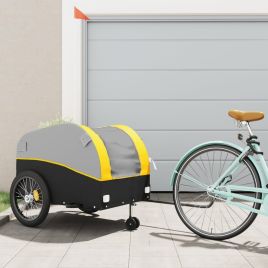 Bike Trailer Black and Yellow 45 kg Iron - vid-94155