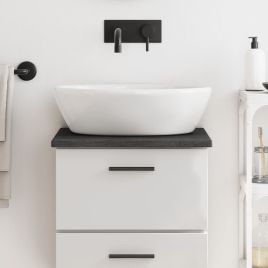 Bathroom Countertop Dark Grey 40x30x2cm Treated Solid Wood