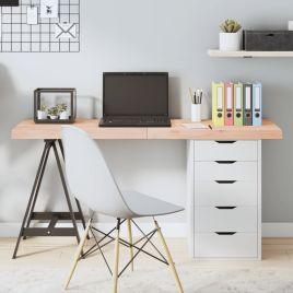 Table Top 140x60x6 cm Untreated Solid Wood Oak