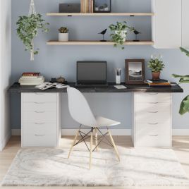 Table Top Dark Grey 200x60x4 cm Treated Solid Wood Oak