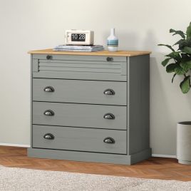 SIENNA Grey Chest of Drawers - Medium-sized, 4 Drawers