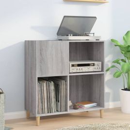 Record Cabinet Grey Sonoma 84.5x38x89 cm Engineered Wood