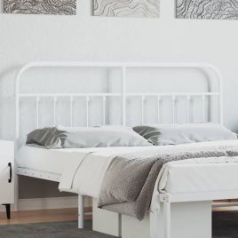 Metal Headboard White 160cm