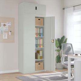 File Cabinet Light Grey 90x40x240 cm Steel