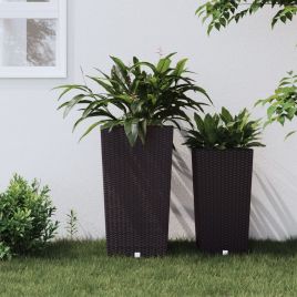 Planter with Removable Inner Brown 21 / 49 L PP Rattan