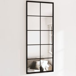 Wall Mirrors 2 Pcs Black 100x40cm Metal