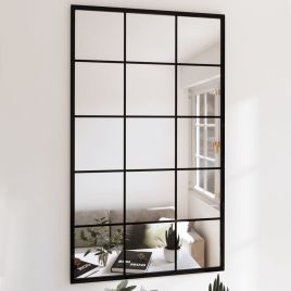 Wall Mirrors 3 Pcs Black 100x60cm Metal