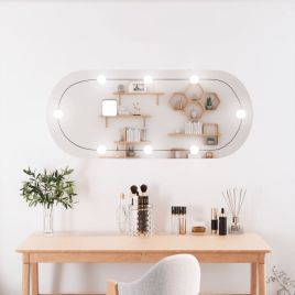 Wall Mirror with LED Lights 25x60cm Glass Oval