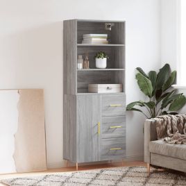 Highboard Grey Sonoma 69.5x34x180 cm Engineered Wood