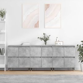 Sideboards 3 pcs Concrete Grey Engineered Wood