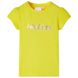 Kids' T-shirt with Cap Sleeves Bright Yellow 92