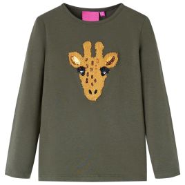 Kids' T-shirt with Long Sleeves Khaki 140