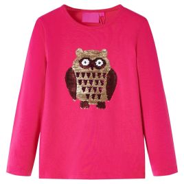 Kids' T-shirt with Long Sleeves Bright Pink 92