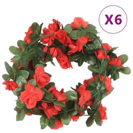Geile Christmas Flower Garlands 6 pcs Spring Red 250cm