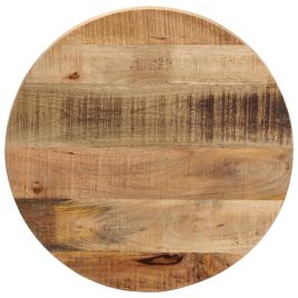 Table Top  50x1.5 cm Round Solid Wood Rough Mango