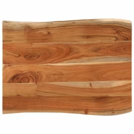 Table Top 90x60x2.5 cm Rectangular Solid Wood Acacia Live Edge