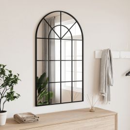 Wall Mirror Black 60x100cm Arch Iron