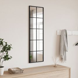 Wall Mirror Black 30x100cm Rectangle Iron