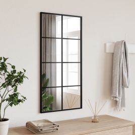 Wall Mirror Black 40x80cm Rectangle Iron