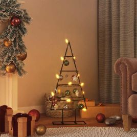 TINSELRA Metal Christmas Tree for Decoration Black 60 cm