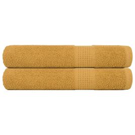 Sauna Towels 2 pcs Gold 80x200 cm 360 gsm 100% Cotton