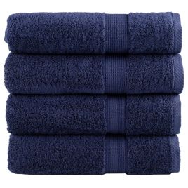 SOLMERE Premium Bath Towels 4Pieces Navy Blue 100x150cm 600gsm