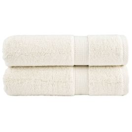 SOLMERE Premium Shower Towels 2 Pieces Cream 70x140 cm 600 gsm