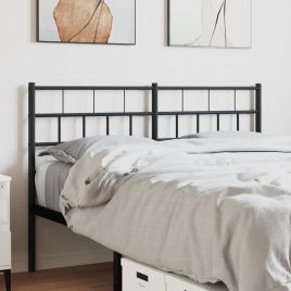 Metal Headboard Black 140 cm