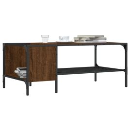 Coffee Table with Rack Brown Oak 100x51x40 cm Engineered Wood