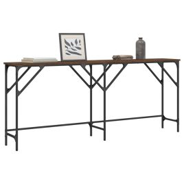 Console Table Brown Oak 180x29x75 cm Engineered Wood